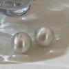 Frosted Gold Brushed Half Metal Big Ball Round Earrings for Women Retro Unique Creative Versatile Accessories Brincos