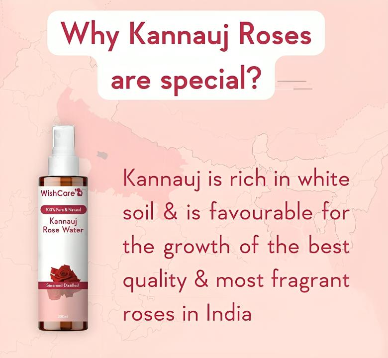 WishCare® 100% Pure & Natural Rose Water - For Skin, Face & Hair - Steam Distilled - Kannauj Gulab Jal - Spray Skin Toner –200ml