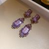 Crystal Irregular Geometric Square Necklace Retro Elegant Clavicle Neck Jewelry