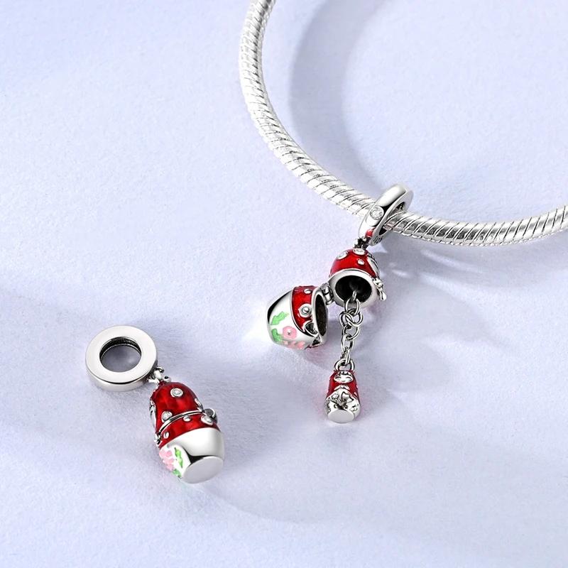 Copper Doll Dog Heart Rubiks Cube Pendants Charm Bead Charms Fixed Clip Bead Compatible With Authentic Bracelets Do It Yourself Jewellery Women Gift
