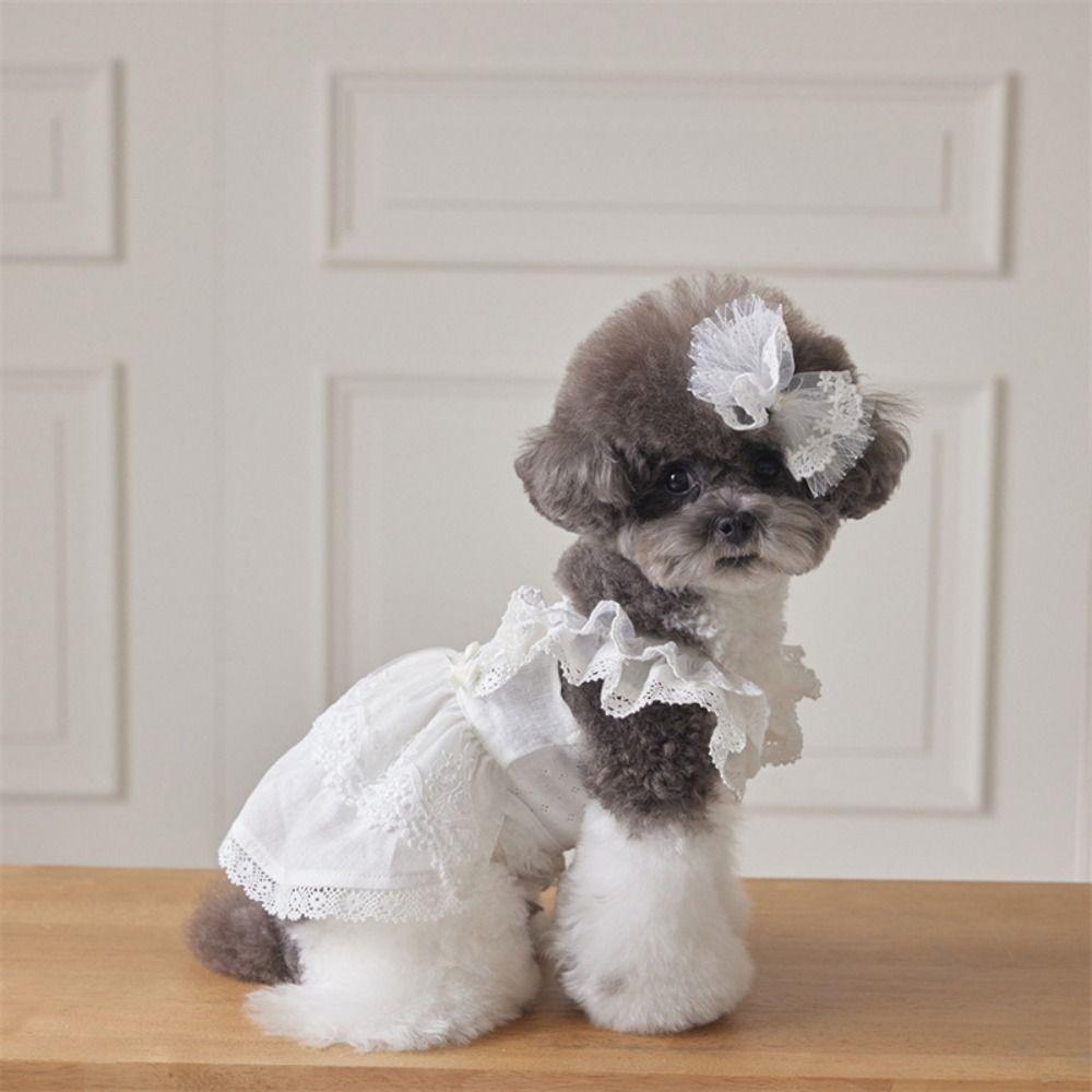 Breathable Pet Princess Dress Lace Dog Vest Pet Supplies Pet Summer Clothes  for Puppy Kittens