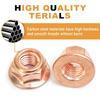 M8 Copper Plated Exhaust Manifold Nut Hex Flange Fastener Carbon Steel for BMW 3 Series E30 Engine Turbo Stud Pipe Repair Kit