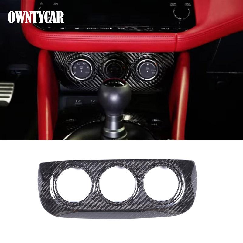 For Nissan Z RZ34 400Z Fairlady Z 2026-2026 Real Carbon Fiber AC Climate Controls Air Vent Switch Panel Cover Gear shift panel