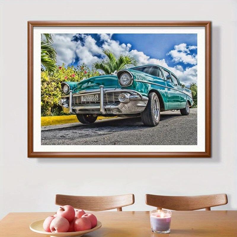 Pictură cu diamant 5D bricolaj cu strasuri 1 buc 11,8 x 15,7 inci, set de pictură cu diamante cu stras mozaic cu model retro, set de picturi cu diamante