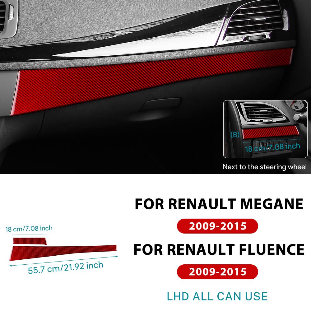 Real Soft Carbon Fiber Sticker For Renault Fluence Megane RS 2009 2010 2011 2012 2013 2014 LHD RHD Instrument Panel Strip Trim