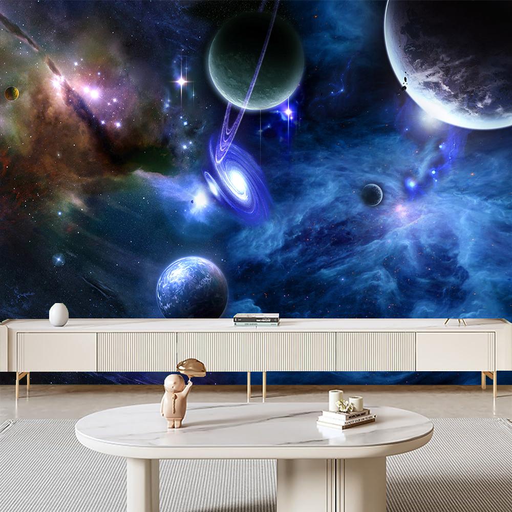 Starry Sky 3d Mural Universe Removable Large Wallpaper For Living Room Bedroom Space Planet Wallpaper Home Decor