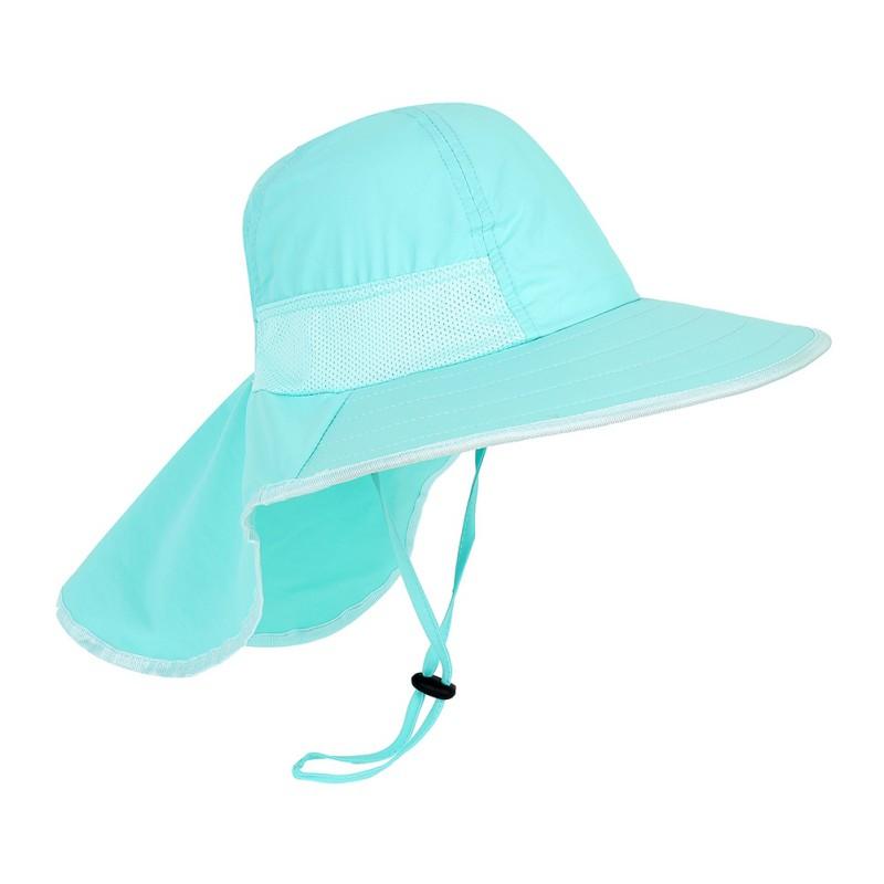Wide Brim Children Sun Hat Kids Bucket Cap Summer Beach Girls Outdoor Use Traveling Fishing Camping Hiking Neck Cover Cap UV Protect