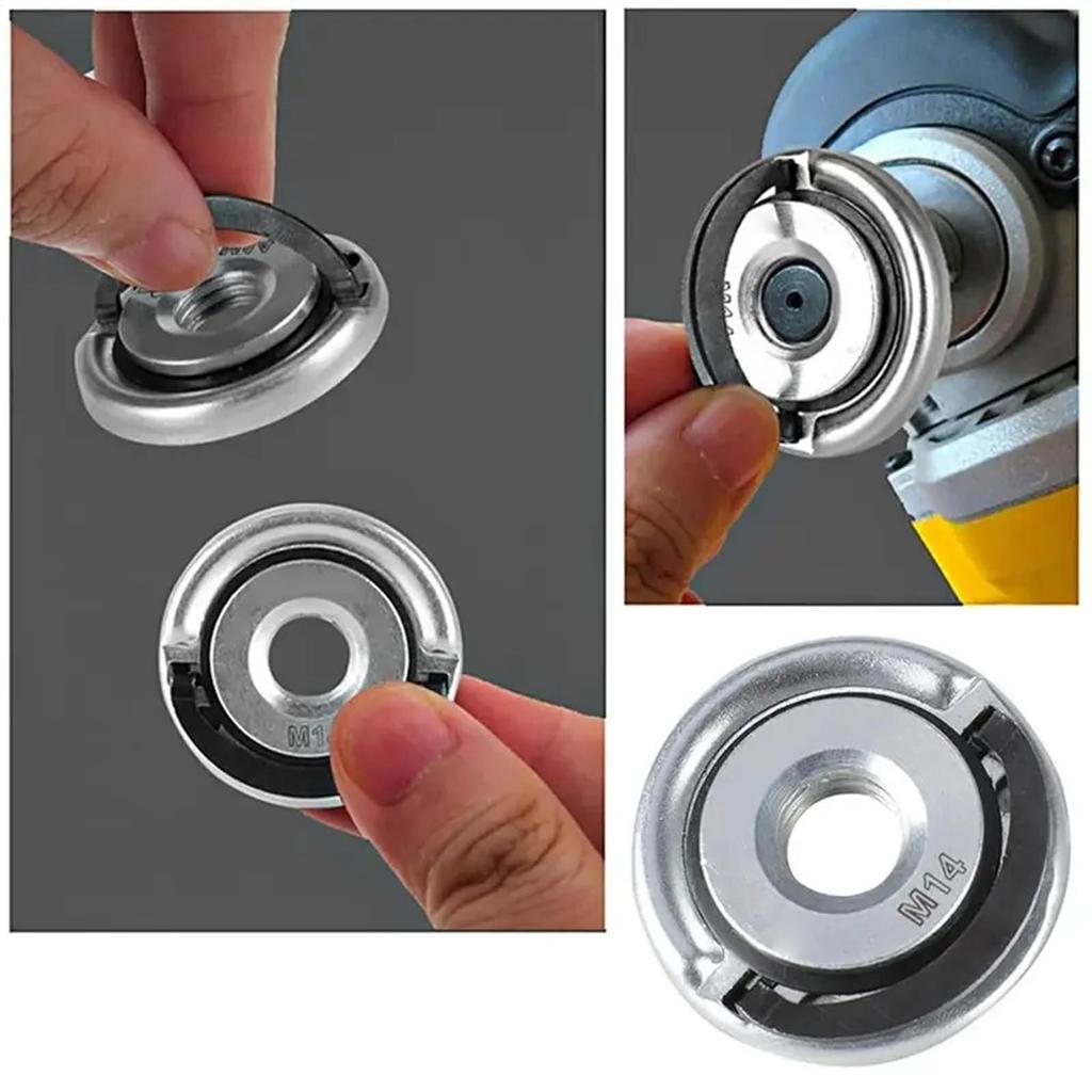 Schnellwechsel-Flanschmutter M10/M14/ 5/8-11 Schwere Sicherungsmutter für Winkelschleifer, Sichere Scheibenklemmung, Metall- & Holzbearbeitungswerkzeug