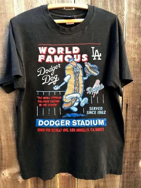 Los Angeles Dodgers World Famous Dodger Dog Short Sleeve Shirt S-5XL Unisex T-Shirt