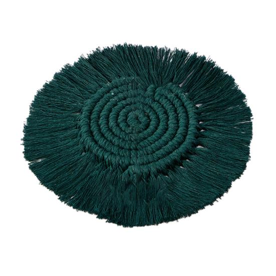 Cup Mat Highly Absorbent Braided Drink Coaster Solid Color Heat-Resistant Reusable Woven Coaster Cup Pad