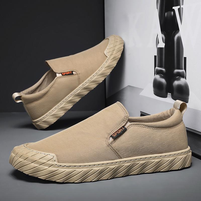 Work Men's Shoes 2025 New Spring Breathable Old Beijing Cloth Shoes Versatile One-pedal Lazy Casual Shoes Canvas Shoes