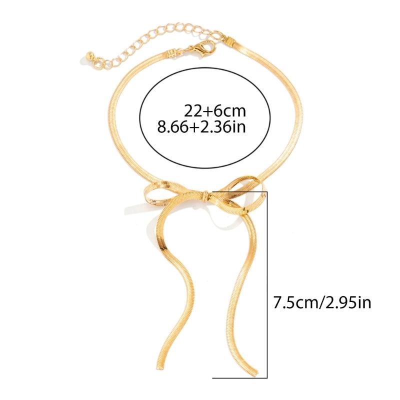 Beautiful Bowknot Anklet Adornment Elegant Long Anklet Chain Accessory Adjustable Chain Anklet Bracelet for Women