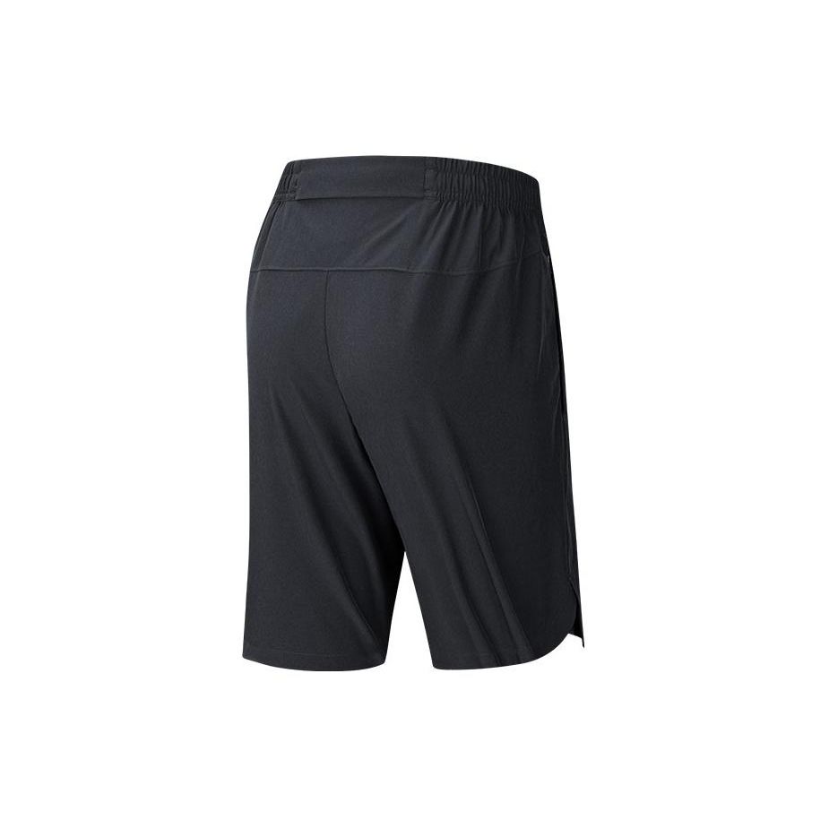 Anta Running Series Solid Color Logo Mid Waist Straight Casual Shorts Men Shorts Black 152425503-3