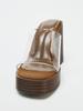 Fashion 2025 New Weave Platform Wedges Slippers Summer Peep Toe Transparent Shoes Woman Sexy Super High Mules Female Sandals Heels