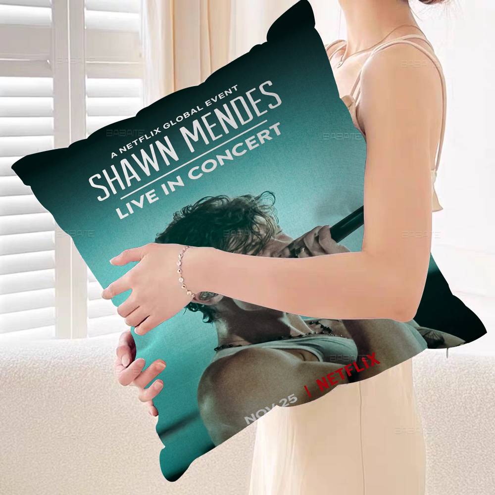 S-Shawn Mendes Populär Sångare Kudde Anime Kudde Soffa Säng Huvudkudde Överdrag Kuddfodral 45x45 cm Mode