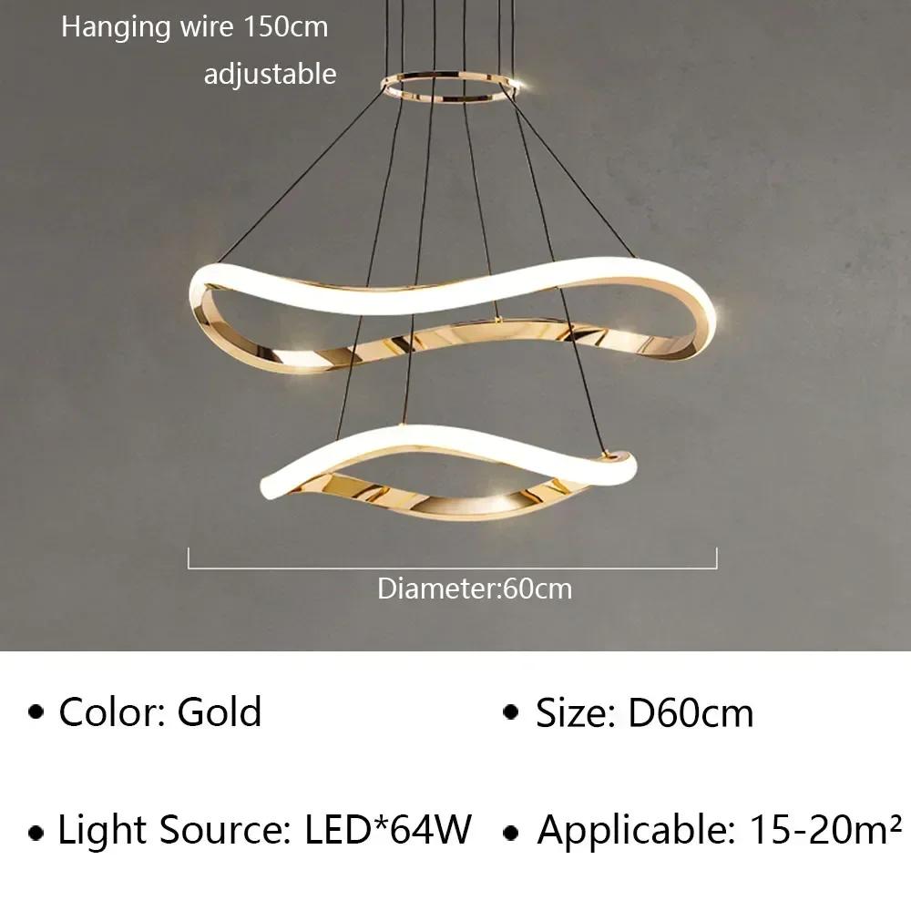 

Nordic LED Подвесной светильник Люстра для гостиной, столовой, спальни, ресторана, роскошные подвесные светильники для потолка, украшения дома Cold White(no RC)