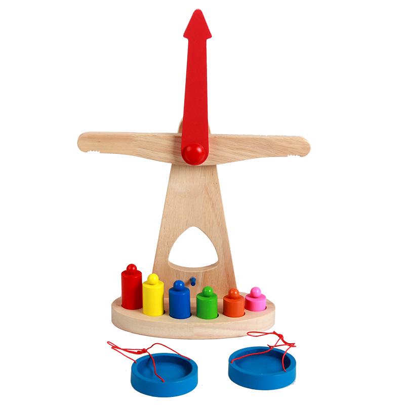 Montessori Wooden Balance Scale Toy: Early Education Game for Children