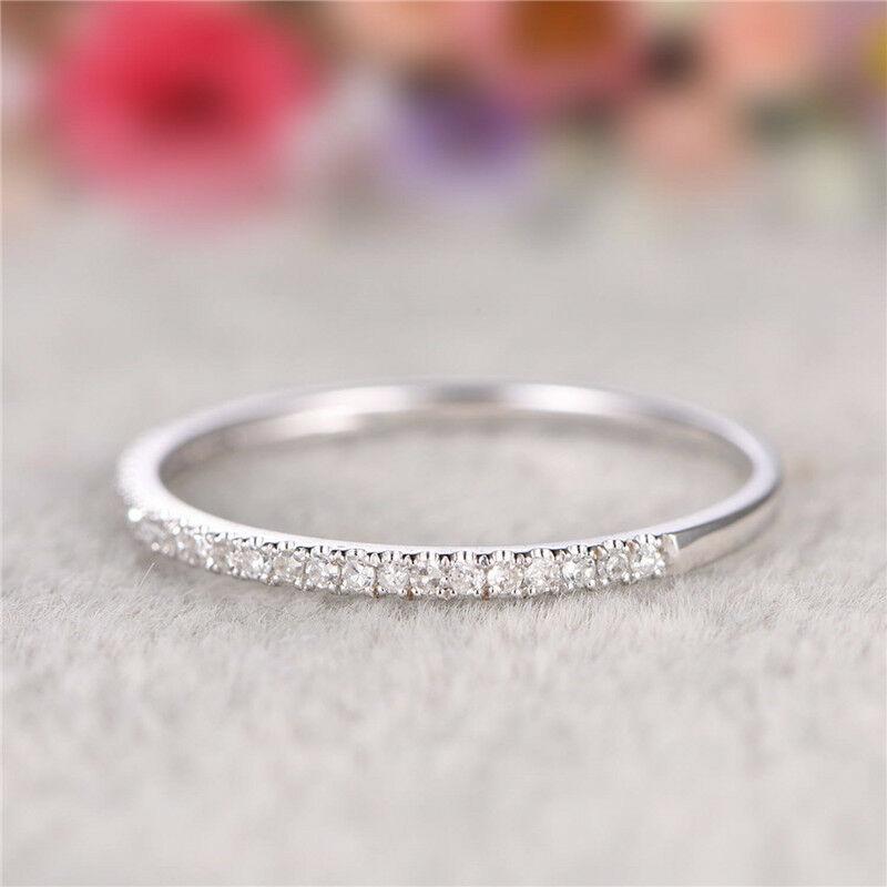 

Роза 6-10 Eternity Promise Size Золотые штабелируемые кольца Свадебные Посеребренные 925 пробы