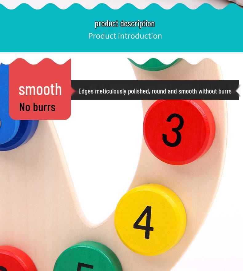 Montessori Educational Clock: Early Learning Math and Number Recognition Toy for Children