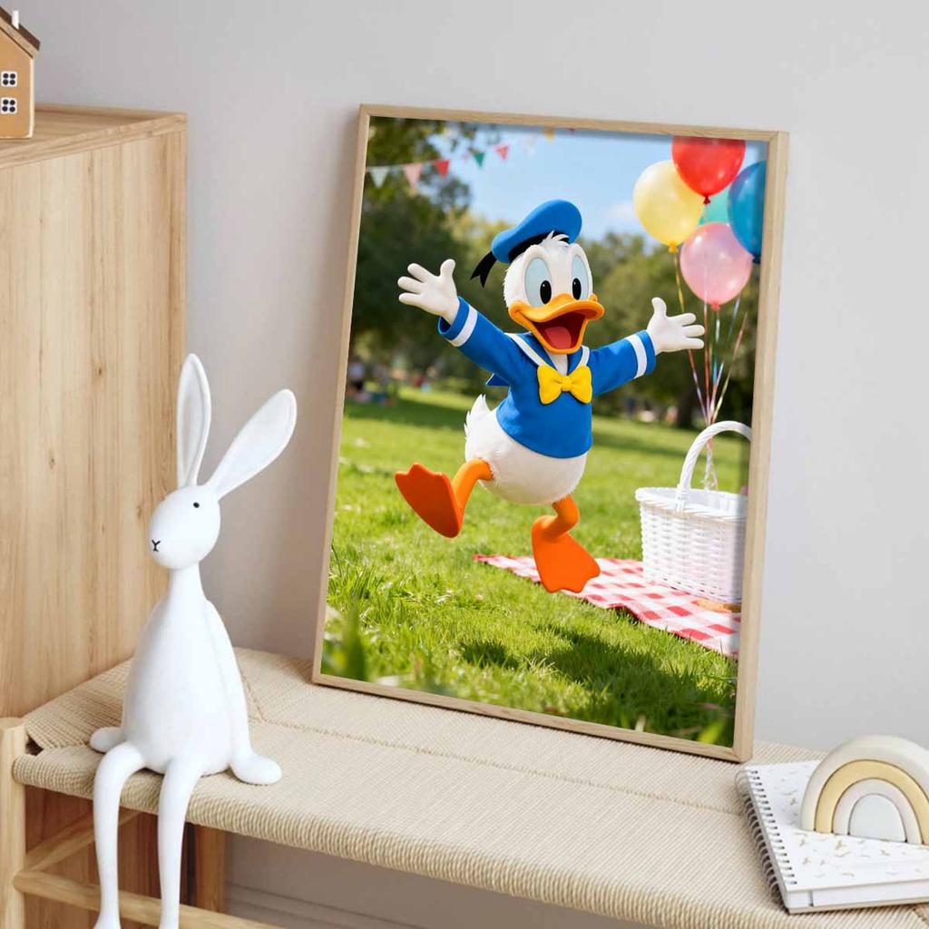 Disney Donald Duck Park Picnic 5D Handmade Diy Diamond Painting Kit, Home Wall Decoration