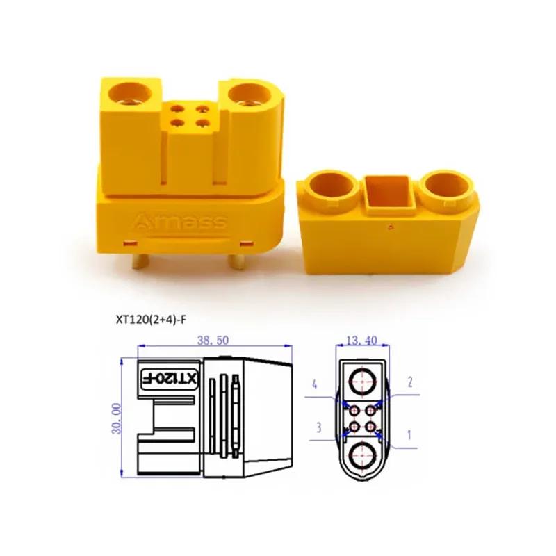 XT120 Lithium Battery Charging Plug 2+6 60A High Current Male Female 2+4 with Signal Pin Model Aircraft Solder Wire Connector