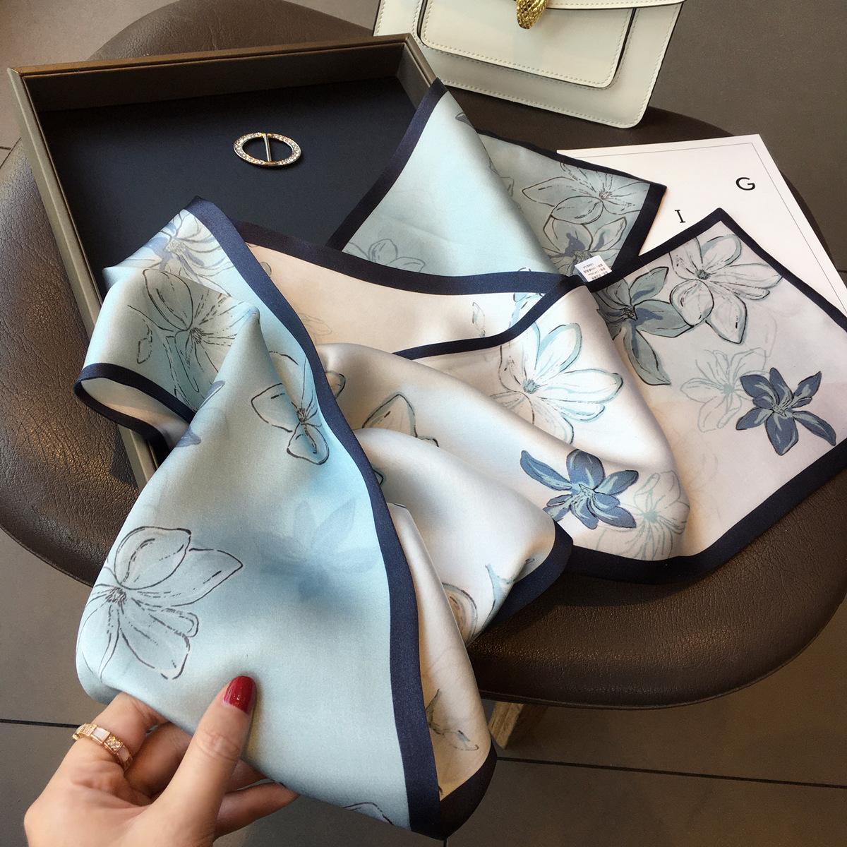 

Silk Mulberry Silk Silk Scarf Versatile Serrated Pattern Double-Layer Silk Scarf Thin And Narrow Long Scarf Streamer 16*150cm