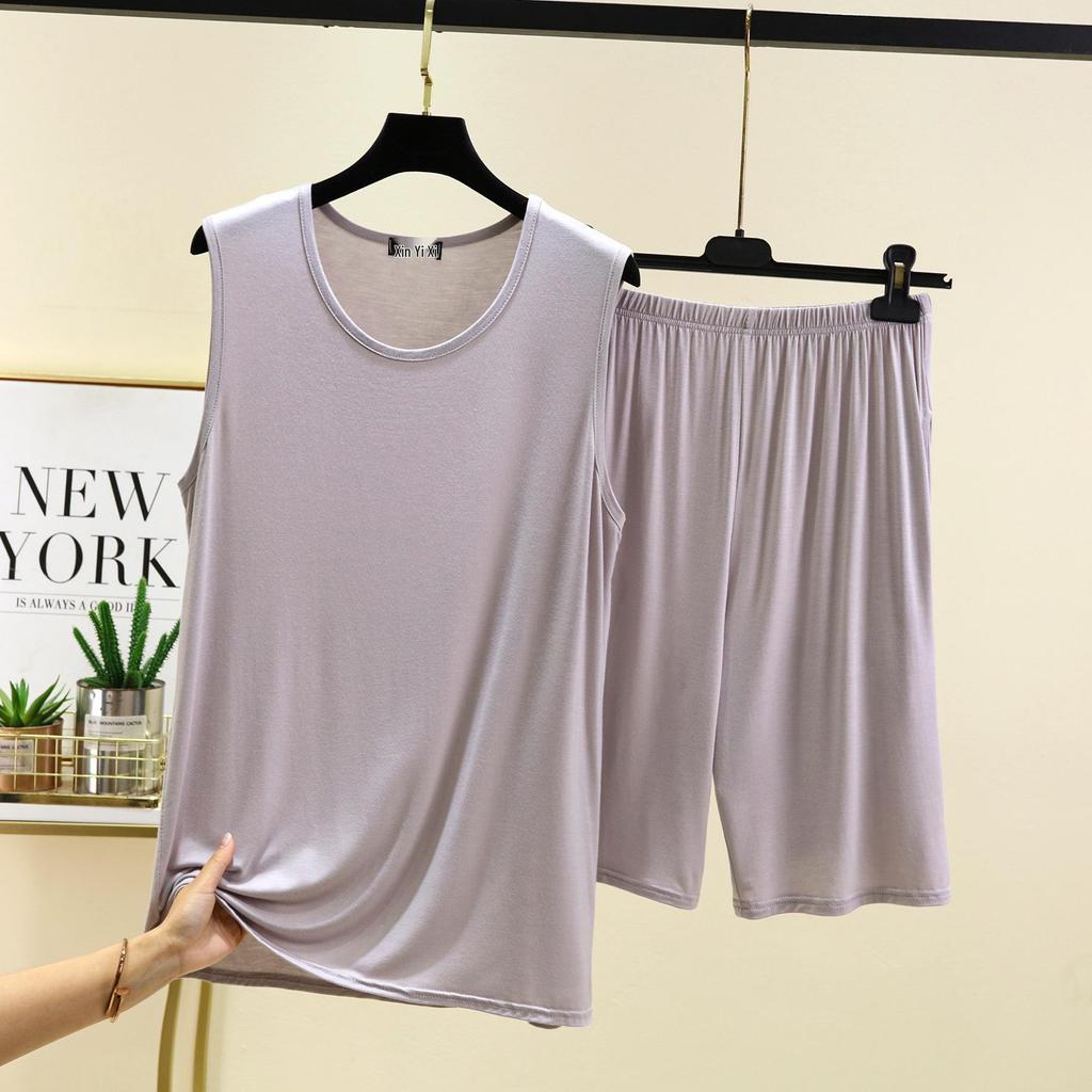 Zweiteiliges Set aus Modal-Tanktop und Shorts für Herren – Sommer