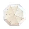Star tri-fold umbrella, girls' umbrella, sunscreen, UV protection, high value, small, fresh and light, automatic vinyl umbrella