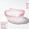 Gold Rim Lead-Free Crystal Salad and Dessert Bowl Set with Hammered Texture