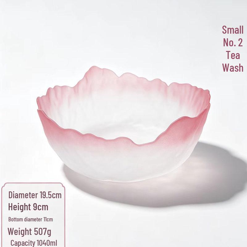 Gold Rim Lead-Free Crystal Salad and Dessert Bowl Set with Hammered Texture
