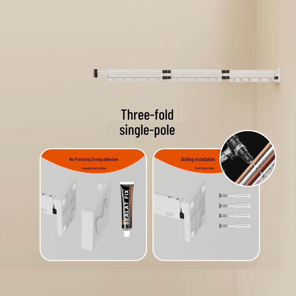 Faltbarer einziehbarer wandmontierbarer Wäschetronständer für den Balkon