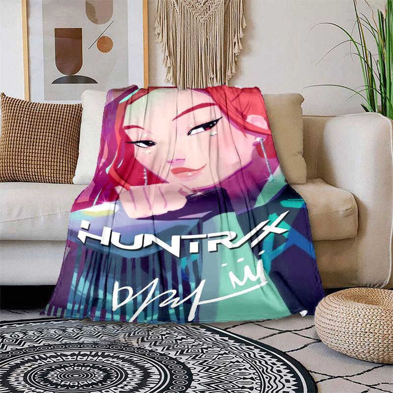 1pc HUNTRX ArtworkCartoon Blanket,Portable Throw for Travel , All-Season Cozy Blanket,Ideal Gift for Christmas, BirthdaysPB026 100x150cm