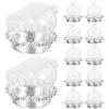 12Pcs Clear Cake Stand with Dome Cover Premium Material for Home Party Dessert Display Cake Stand with Dome Mini Dessert Plates