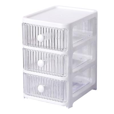 Desktop Storage Box with Drawers Multi Layers Transparent Multifunctional Stackable Desk Organizer