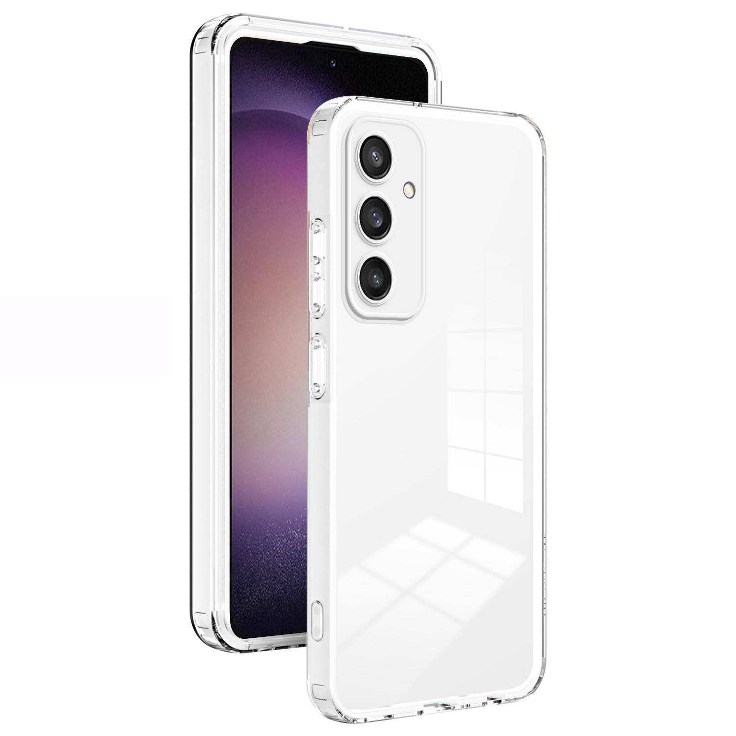 

For Samsung Galaxy S24+ Case Colorful Frame Transparent Phone Cover White
