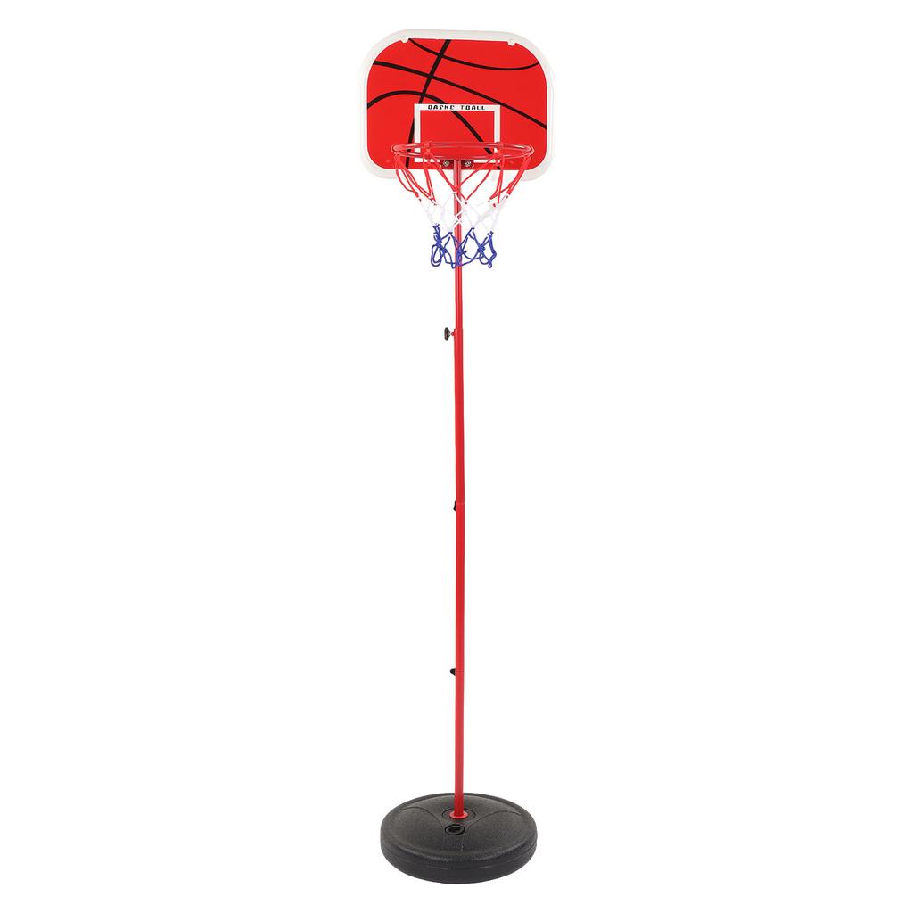 Adjustable Height Basketball Stand Iron Pole Red White Plastic Indoor Basketball Hoop for Sports