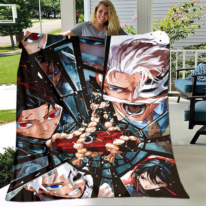 Cool Anime K-Kagurabachi printed throw blanket—lightweight,soft,warm;versatile blanket all seasons—perfect air-conditioning throw,nap blanket