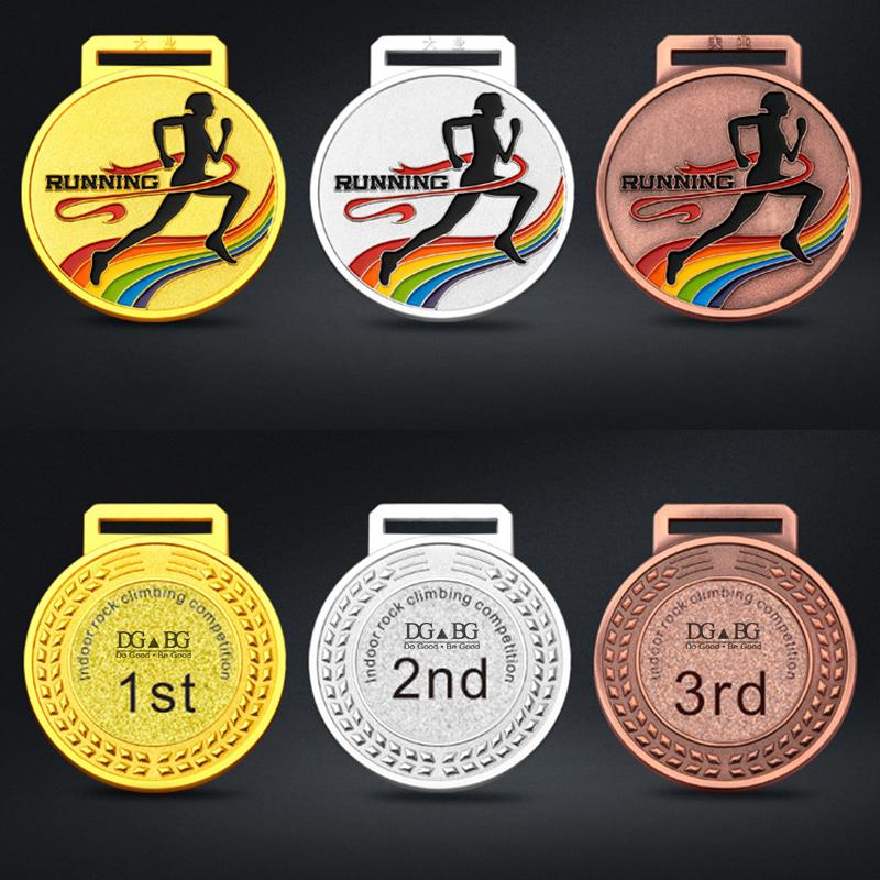 Marathon Gold Winner Award Medals With Neck Ribbon 3D Running Runner 1St 2Nd Trophy Various Sport Souvenir Prize Gift Customized