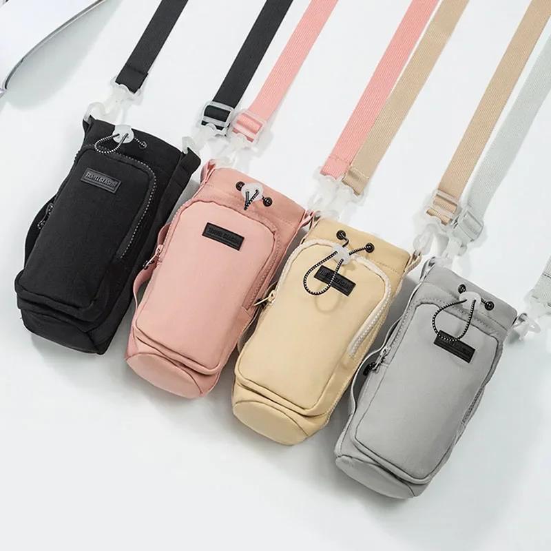 

Bottle Cover Water Bottle Carrier Bag with Phone Pocket with Adjustable Shoulder Strap Water Bottle Holder Cup Accessories розовый
