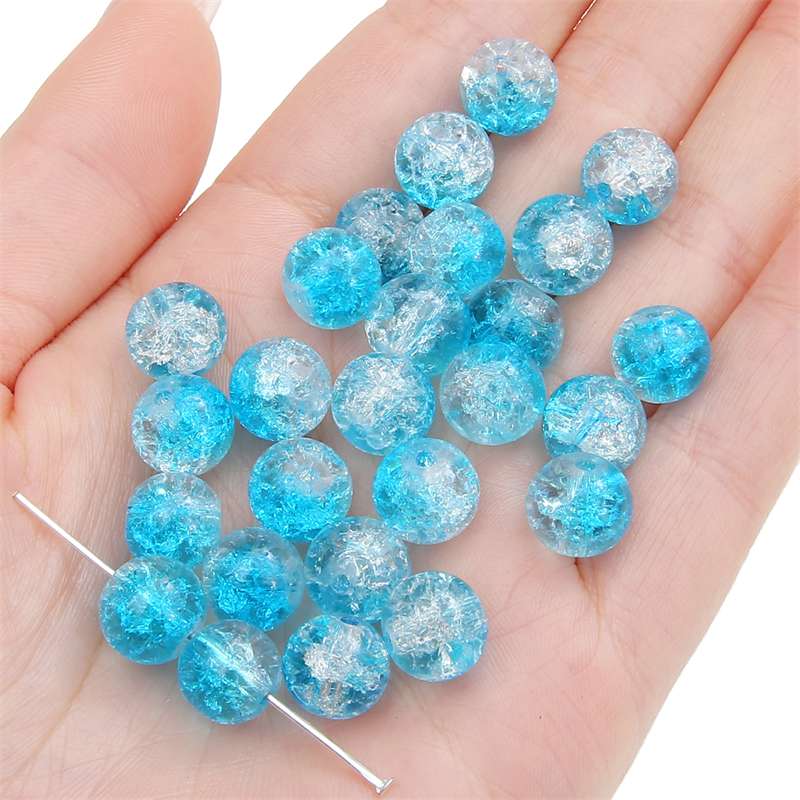 8-14mm Whtie and Random Mixed Crackle Acrylic Beads Spacer Ball Beads for DIY Bracelet Fashion