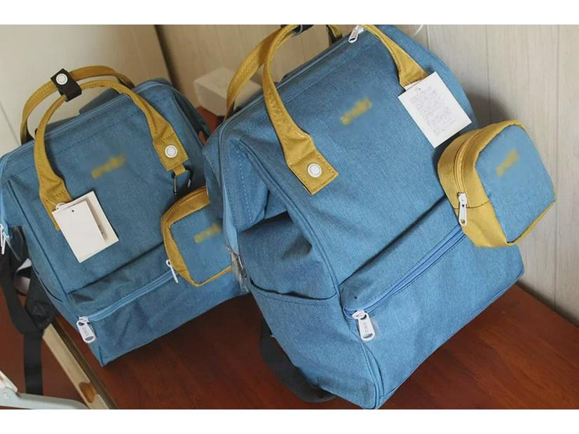 2020 Japanese Color-Contrast Backpack with Gold Accent