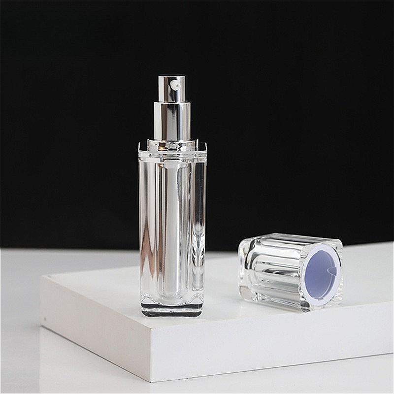 Acrylic Crystal Cream Jars 15/30/50g & Pump Bottles 30/50/100ml, Refillable Cosmetic Containers for Lotion Serum Face Cream
