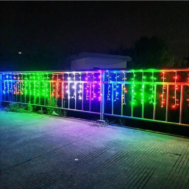 3.5/7M Solar Powered LED String Lights Waterproof for Garden Patio Outdoor Holiday Decoration Starry Icicle Lights for Christmas