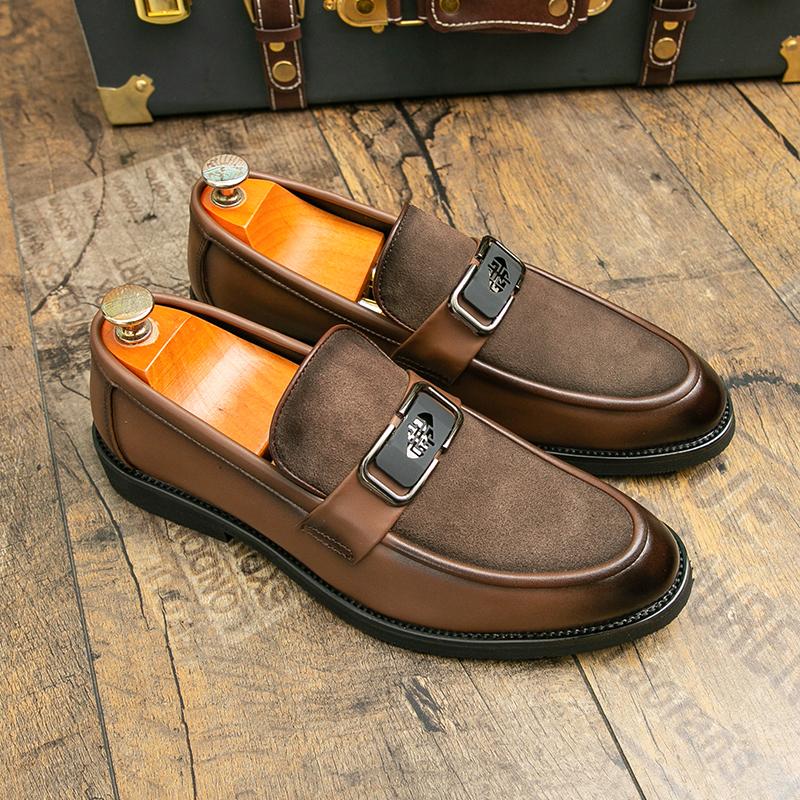 Fashion Stylish Men's Casual Shoes New Handmade Male Flats All-match Male Comfortable Club Shoe Leather Non-Slip Male Business Shoes