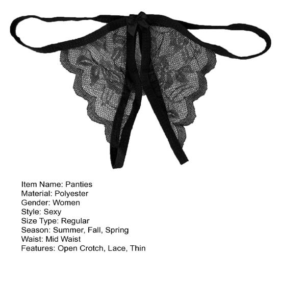 Dámské Kalhotky Krajka Otevřený rozkrok Průhledný Mašlička Dekor Jednobarevná Tanga G-string Dáma Nízký pas Tenké Intimní Dámské Spodní prádlo