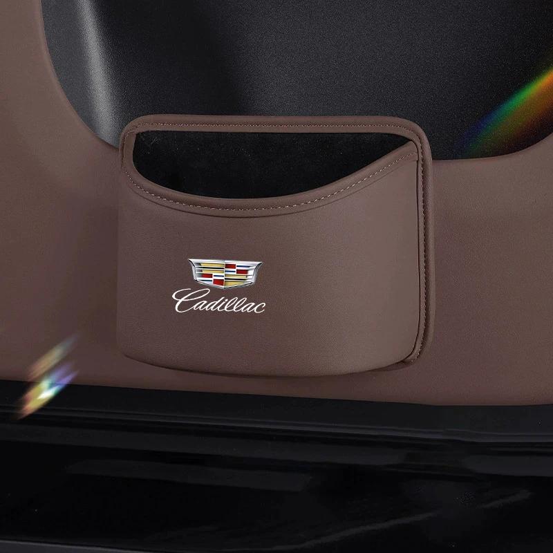 Car Door Storage Box PU Leather Auto Seat Back Hanging Trash Can Bin For Cadillac ATS BLS CT4 CT6 CTS ESCALADE STS XT5 XTS SLS
