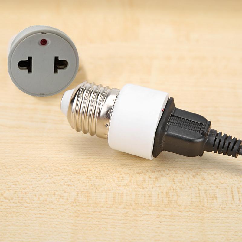 E26/E27 Bulb Base Screw Adapter EU/US Prong Outlet Plug Converter Polarized Light Bulb Socket Adapter Fit for 2/3 Prong Convert