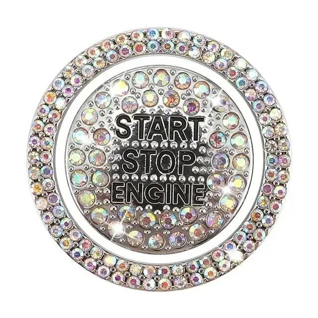 Car Bling One-Click Start Stop Engine Ignition Ring Sticker Crystal Rhinestone Circle Decor Accessories Amagi