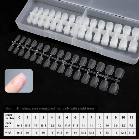 240Pcs/Set DIY Acrylic Fake Nails Double-sided Frosted Pre-Shape Square Long Nail Extensions Tips Home Salon Women Girls Full Cover Press on Nails Kit