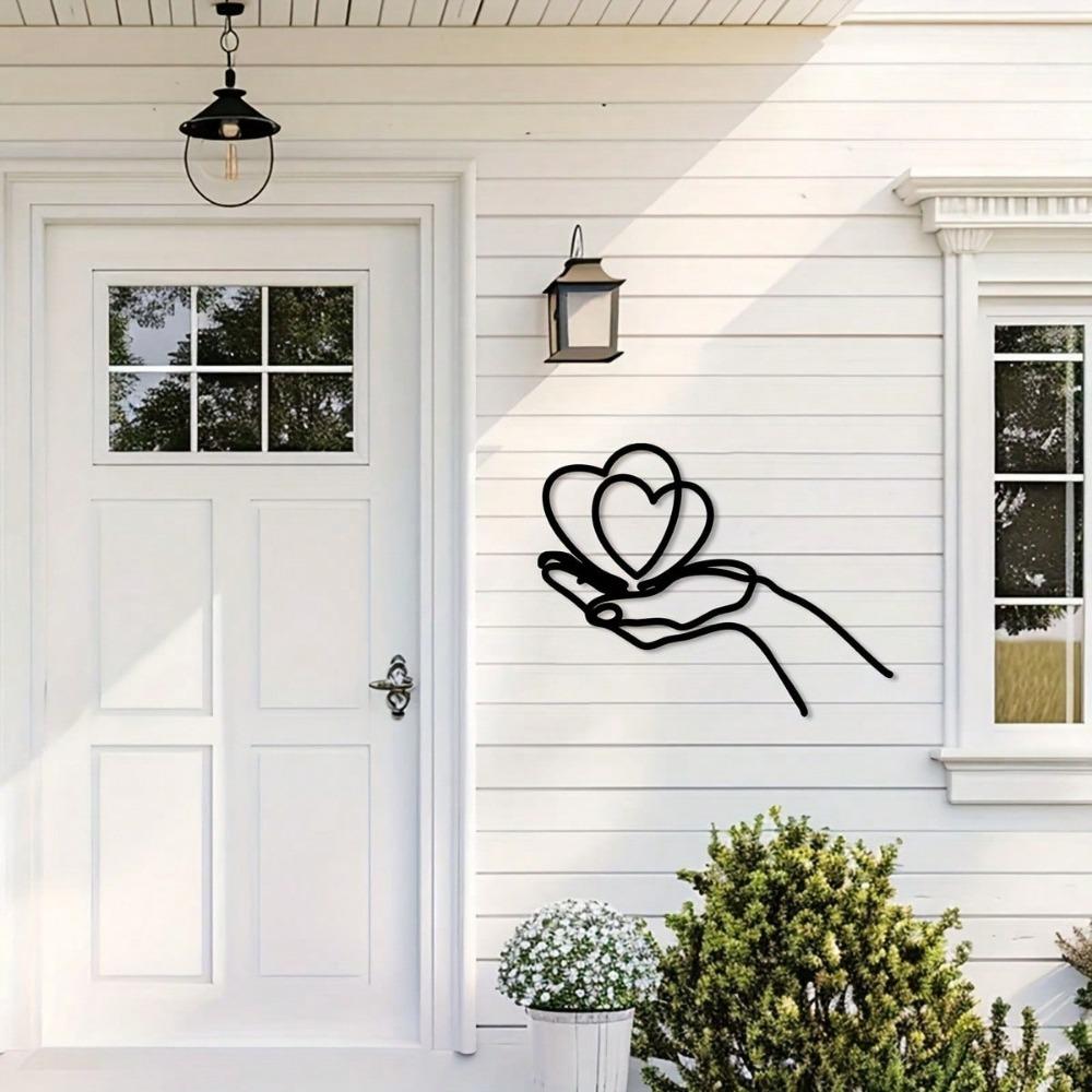 1 st KÄRLEK Metallkonst Väggdekor, Det Är En Metallväggskulptur För Par Och Även En Hjärtformad Metallmural Väggdekor. Lämplig för hemmet